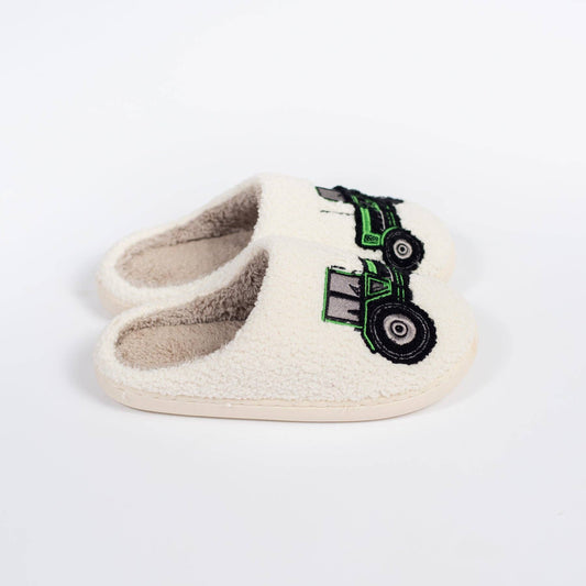 Green Tractor Slippers
