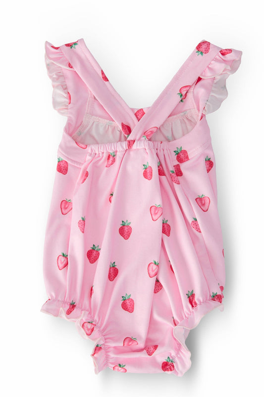 Sweet Strawberries Ruffle Romper