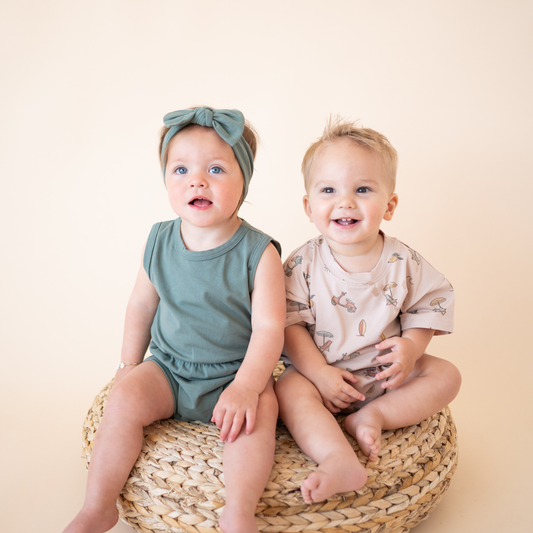 Organic Cotton Playsuit – Basil Green