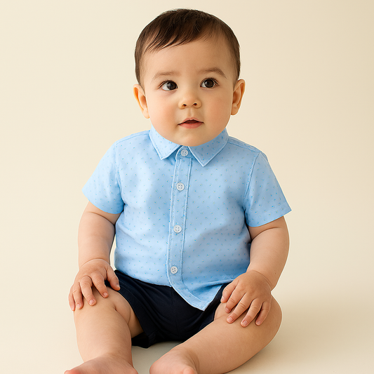 Blue Bubble Button-Up