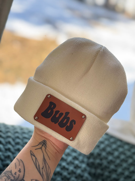 Baby/Toddler Leather Patch Beanie Hat