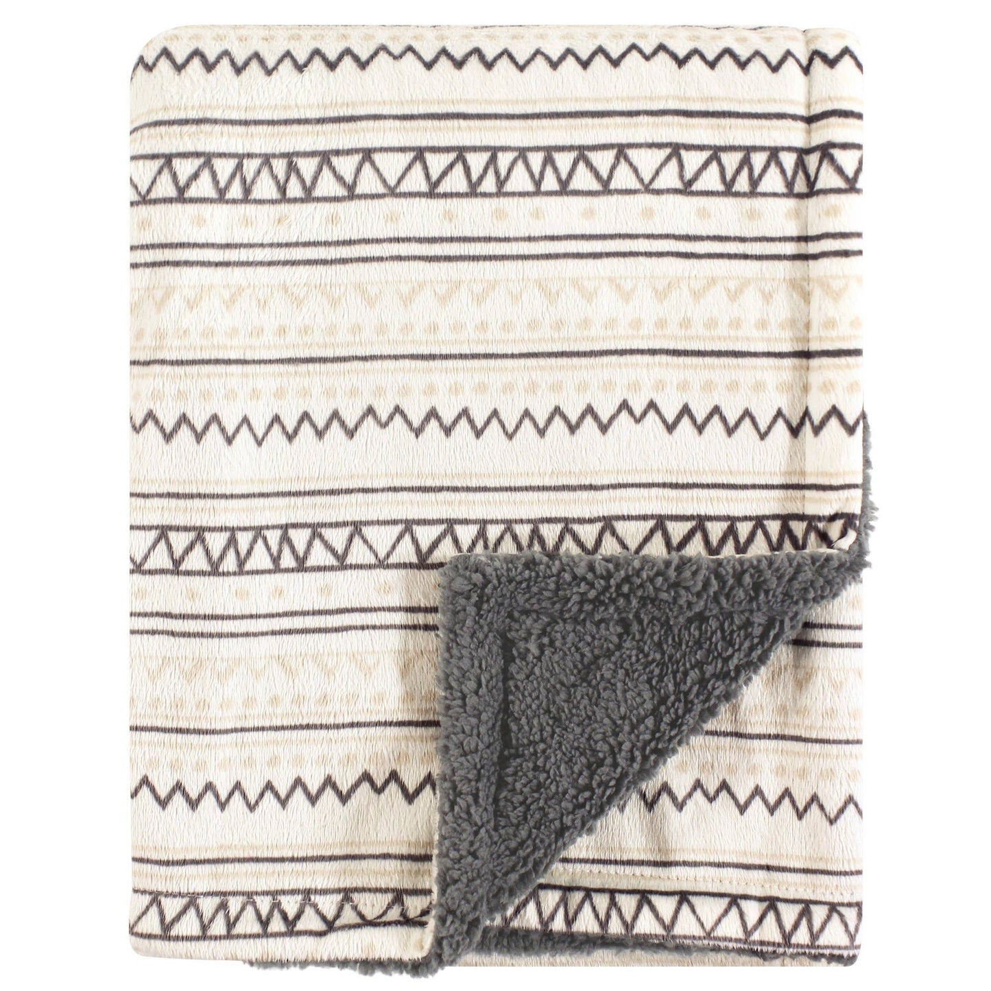 Aztec - Grey Plush Blanket
