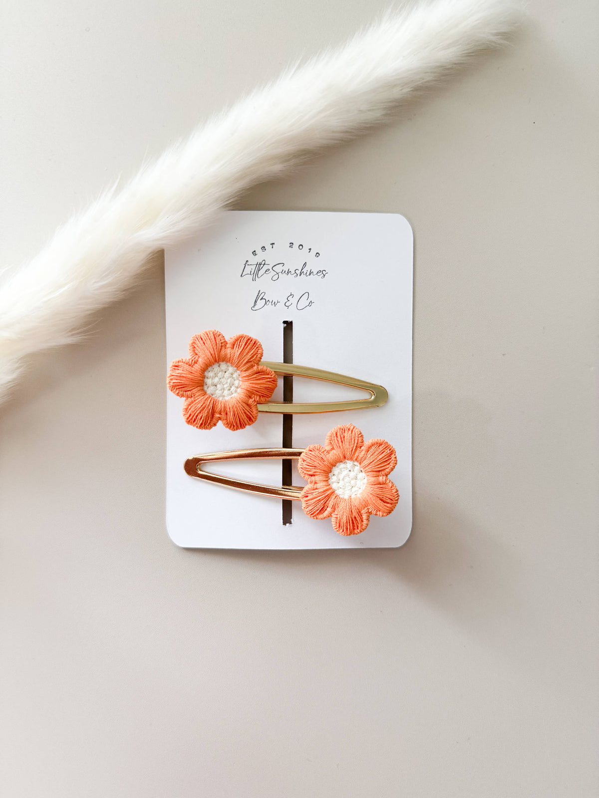 Brown Flower Hair Clips