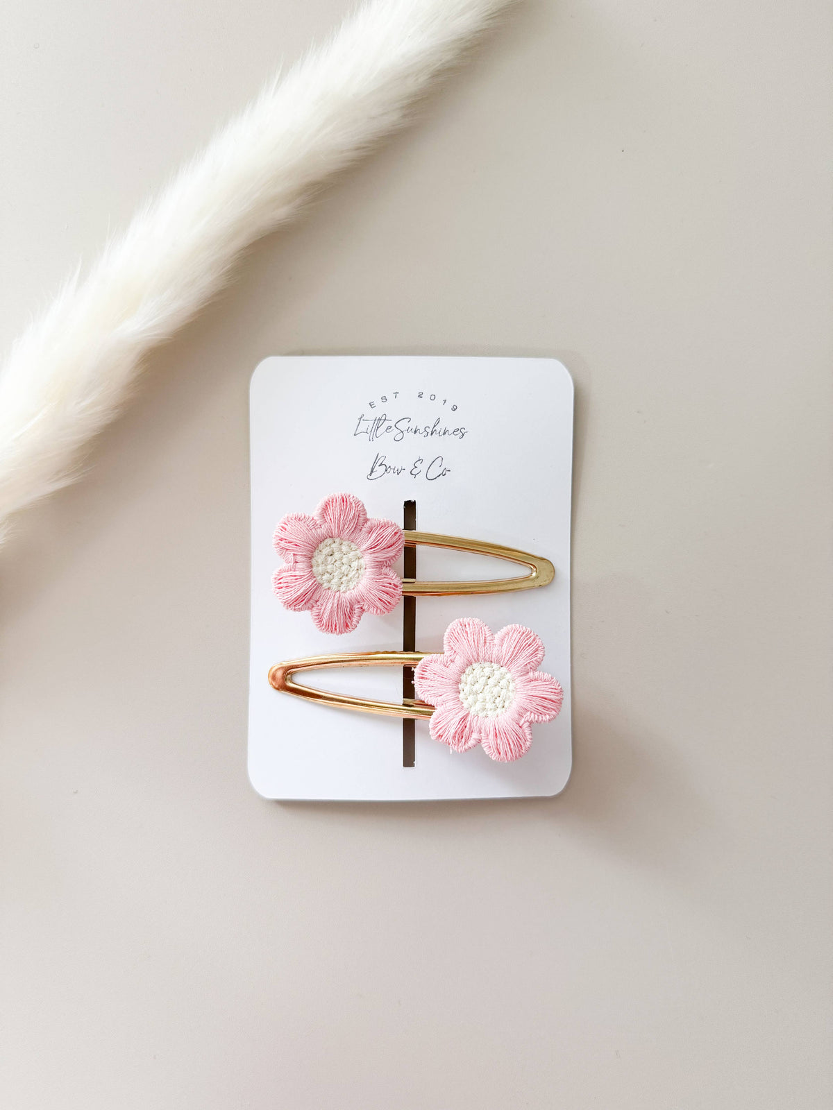 Red Flower Hair Clips