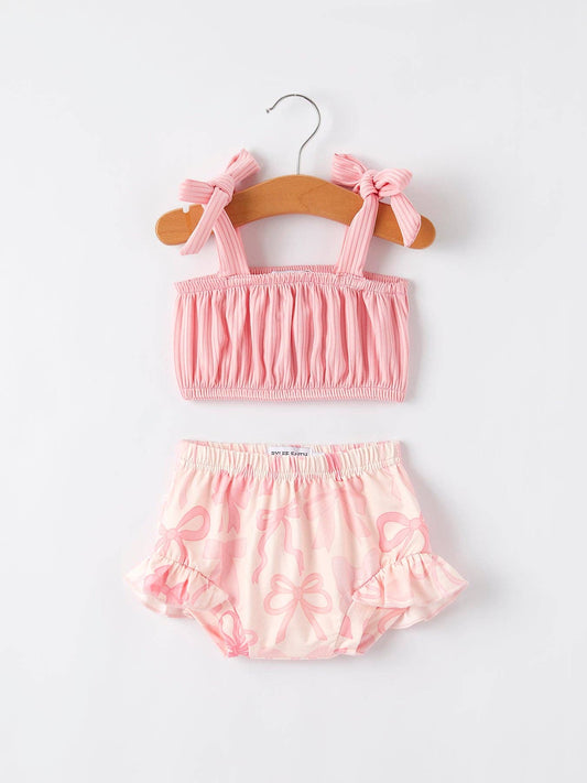 Pink Bow Bloomer Set