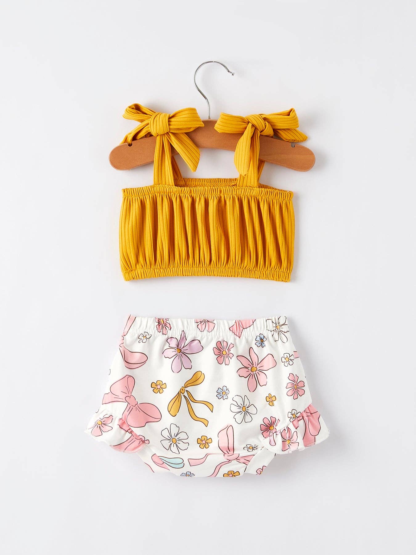 Yellow Bow and Floral Set