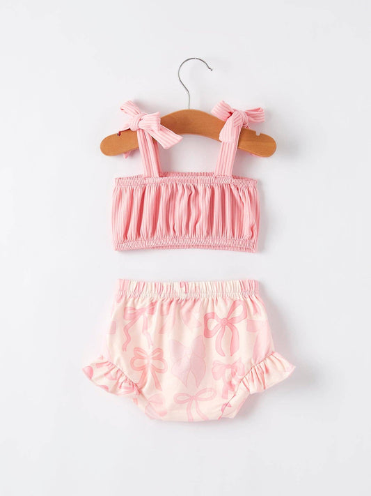 Pink Bow Bloomer Set