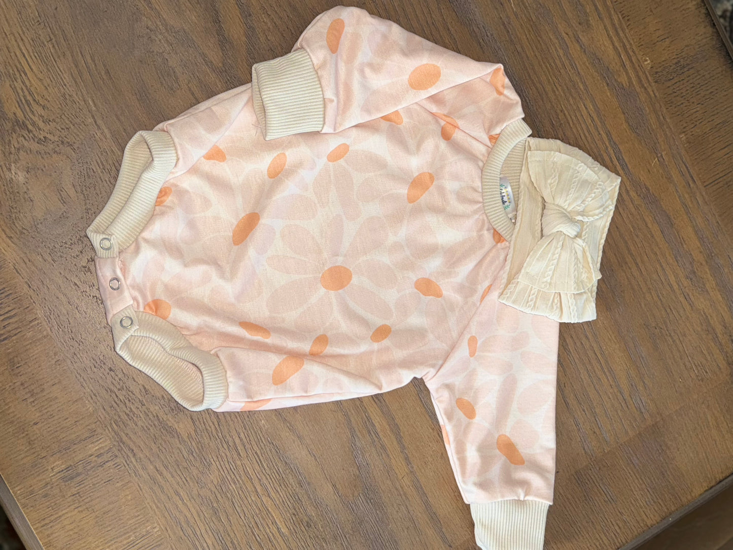 Wavy Petal Long Sleeve Romper