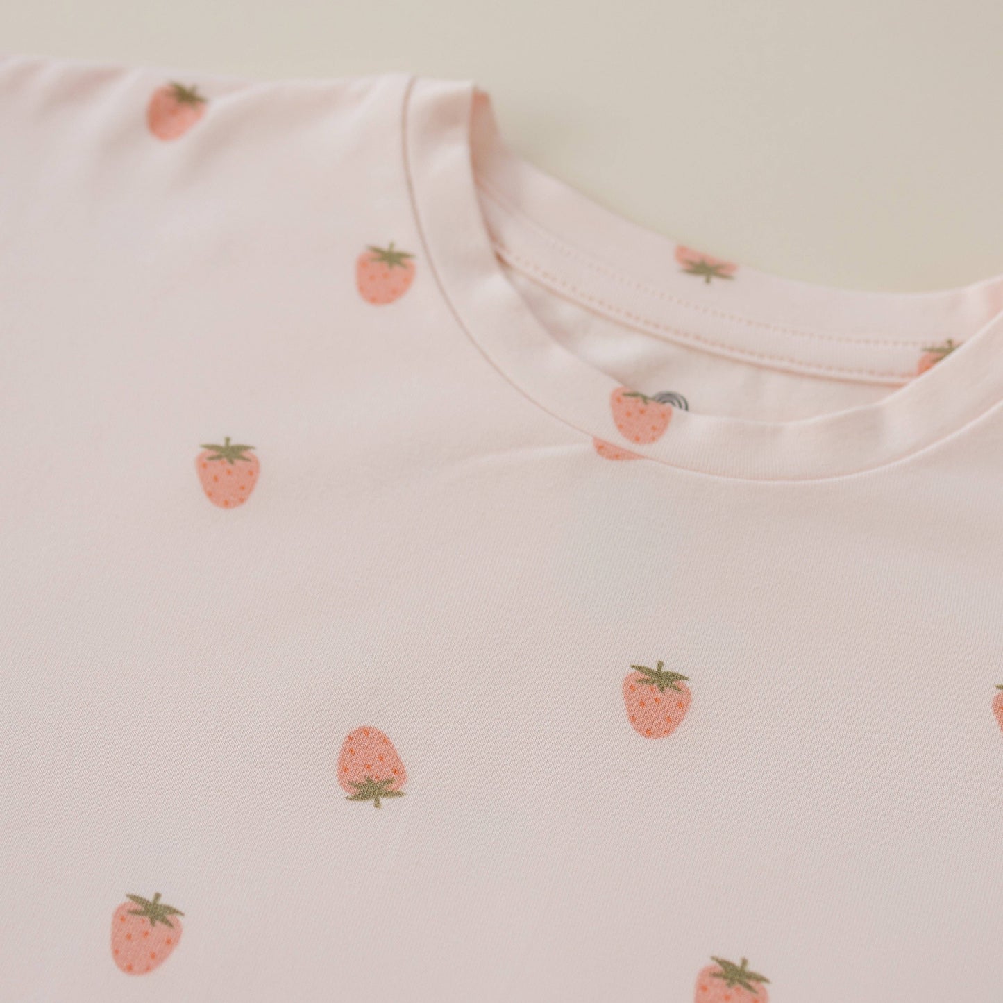 Organic Cotton Strawberry Print Shorts Set