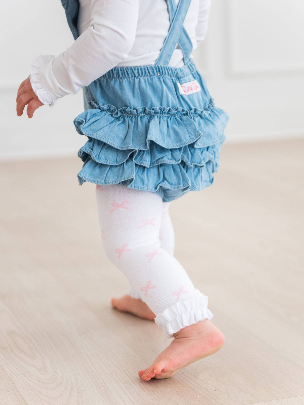 Pink Bow Ruffle Tights