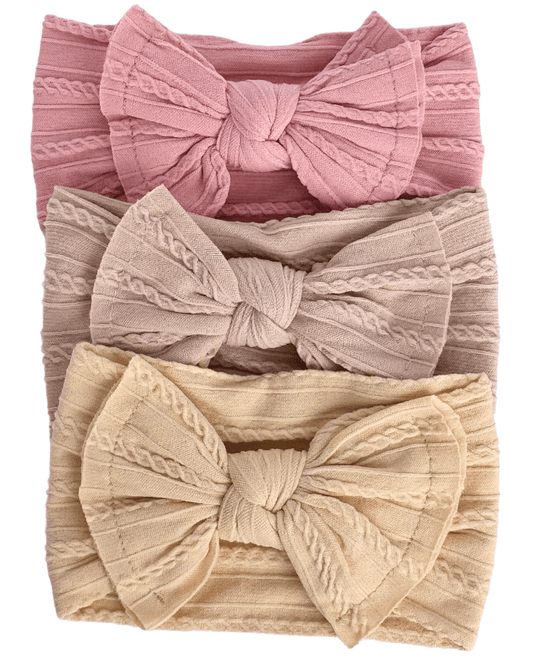 Solid Knit Nylon Headband - Rose Pink