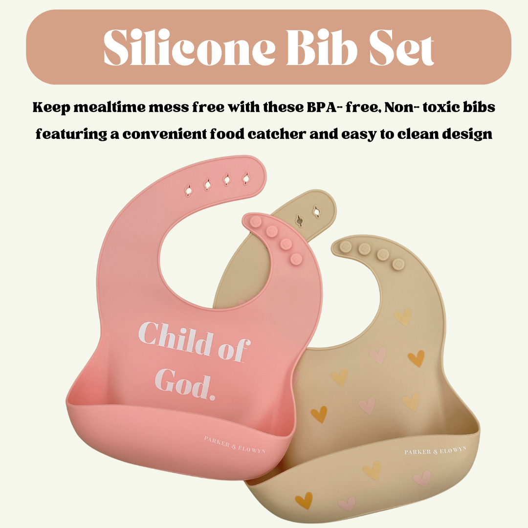 Child of God & Heart Silicone Bib | 2 pack