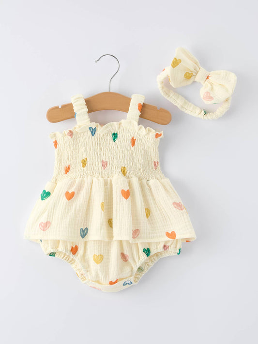 Heart Romper Set & Bow