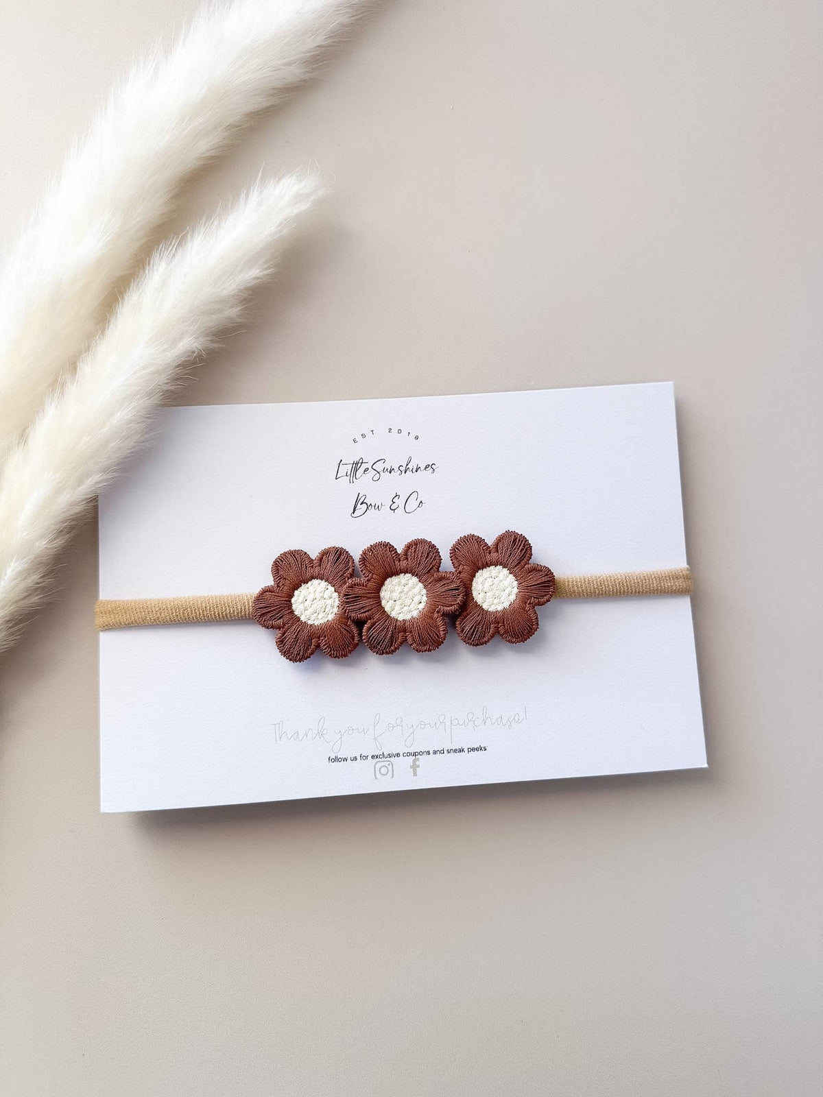 Brown Flower Hair Clips
