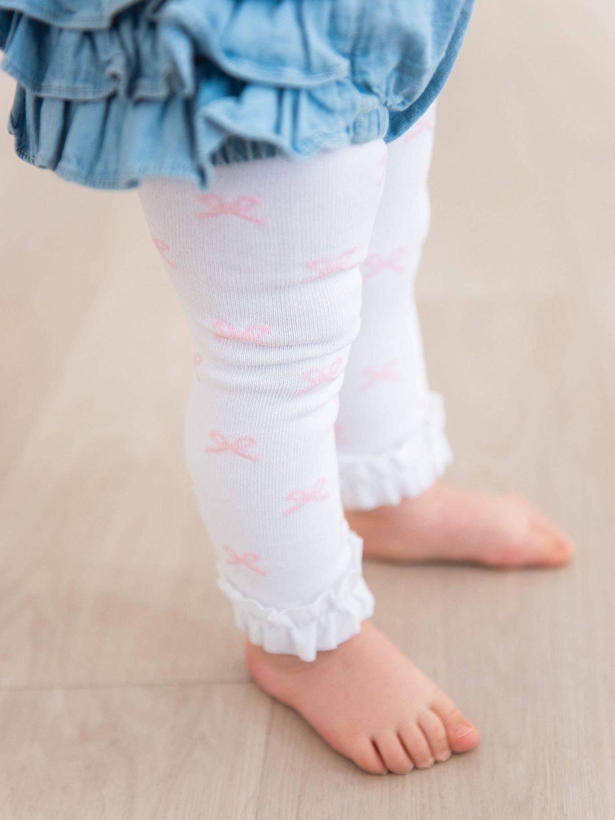 Pink Bow Ruffle Tights