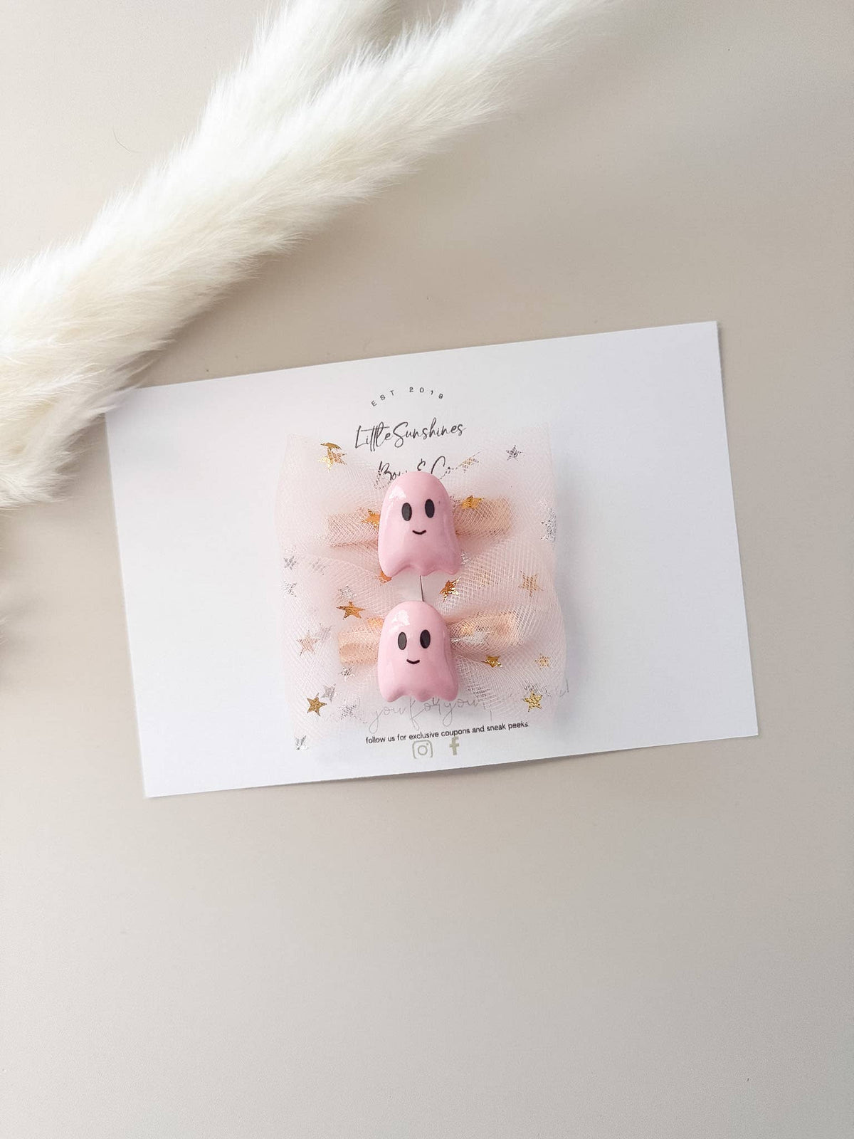 Pink Ghost Hair Clips