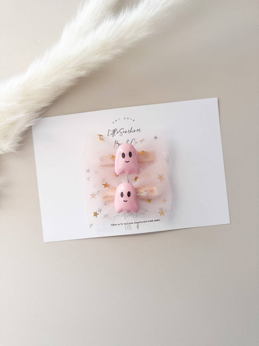 Pink Ghost Hair Clips