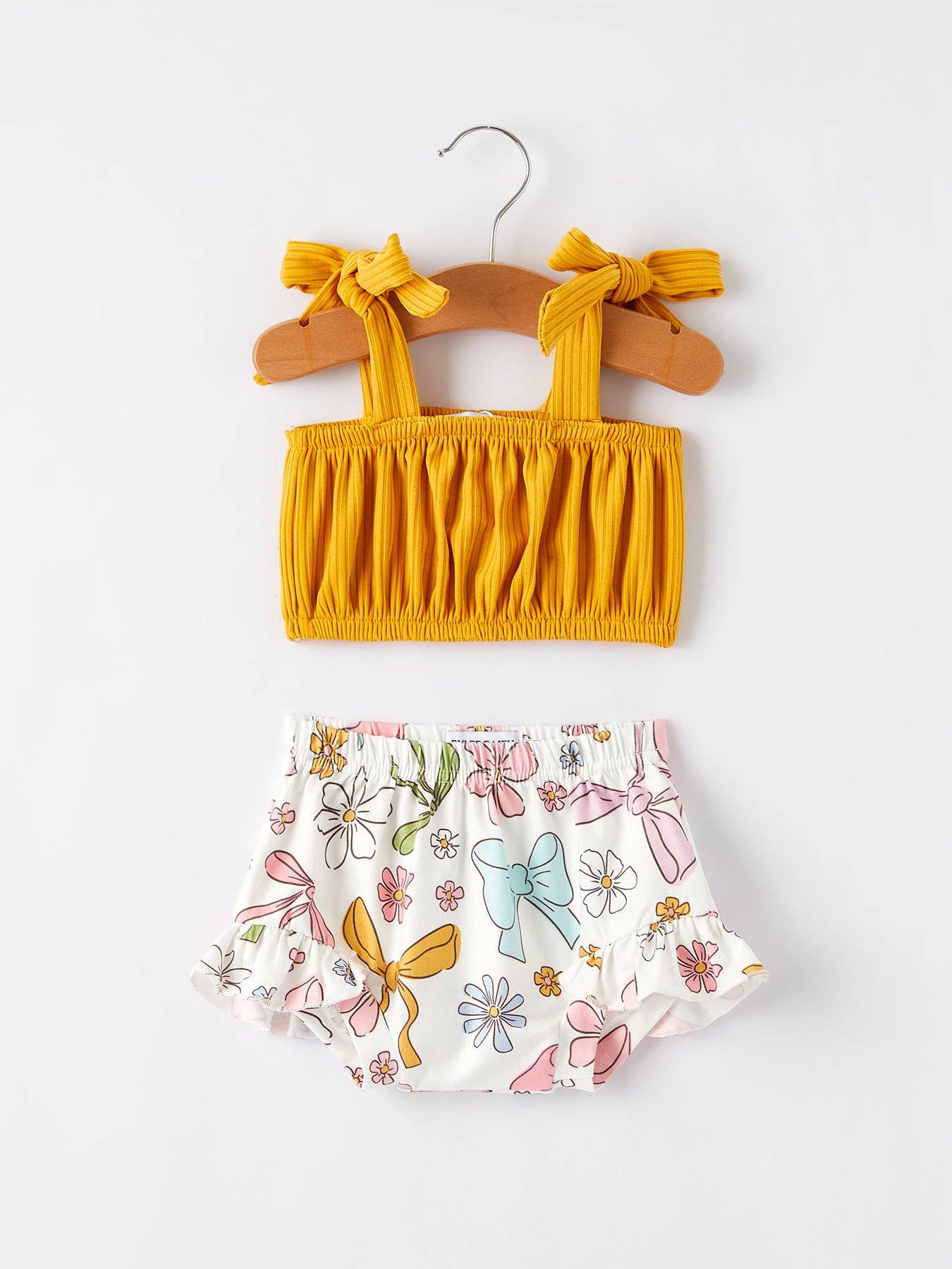 Yellow Bow and Floral Set