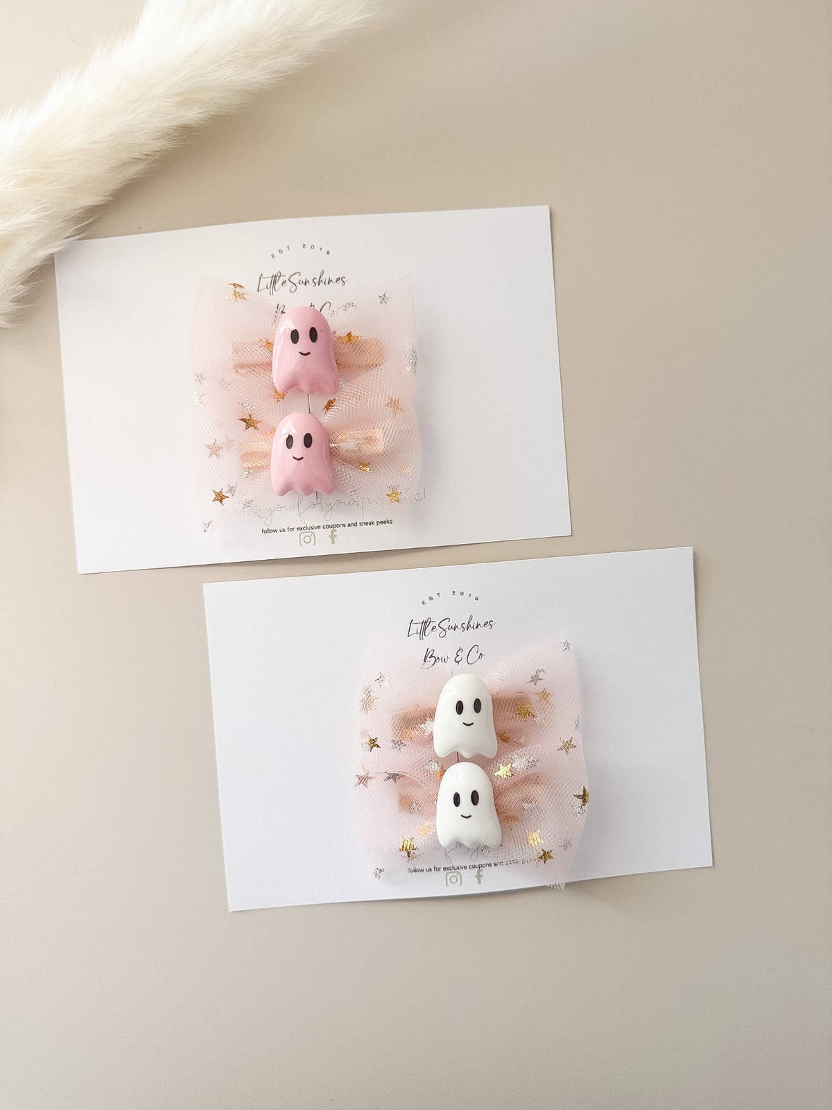 Pink Ghost Hair Clips