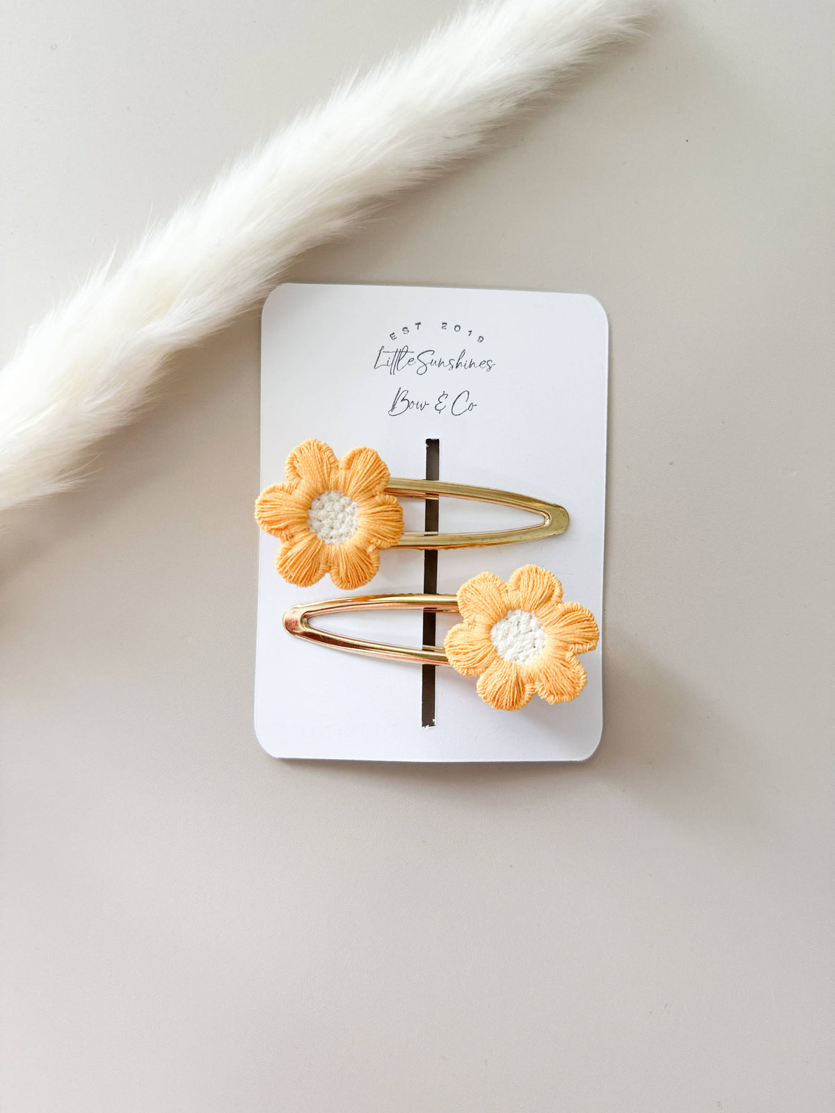 Brown Flower Hair Clips