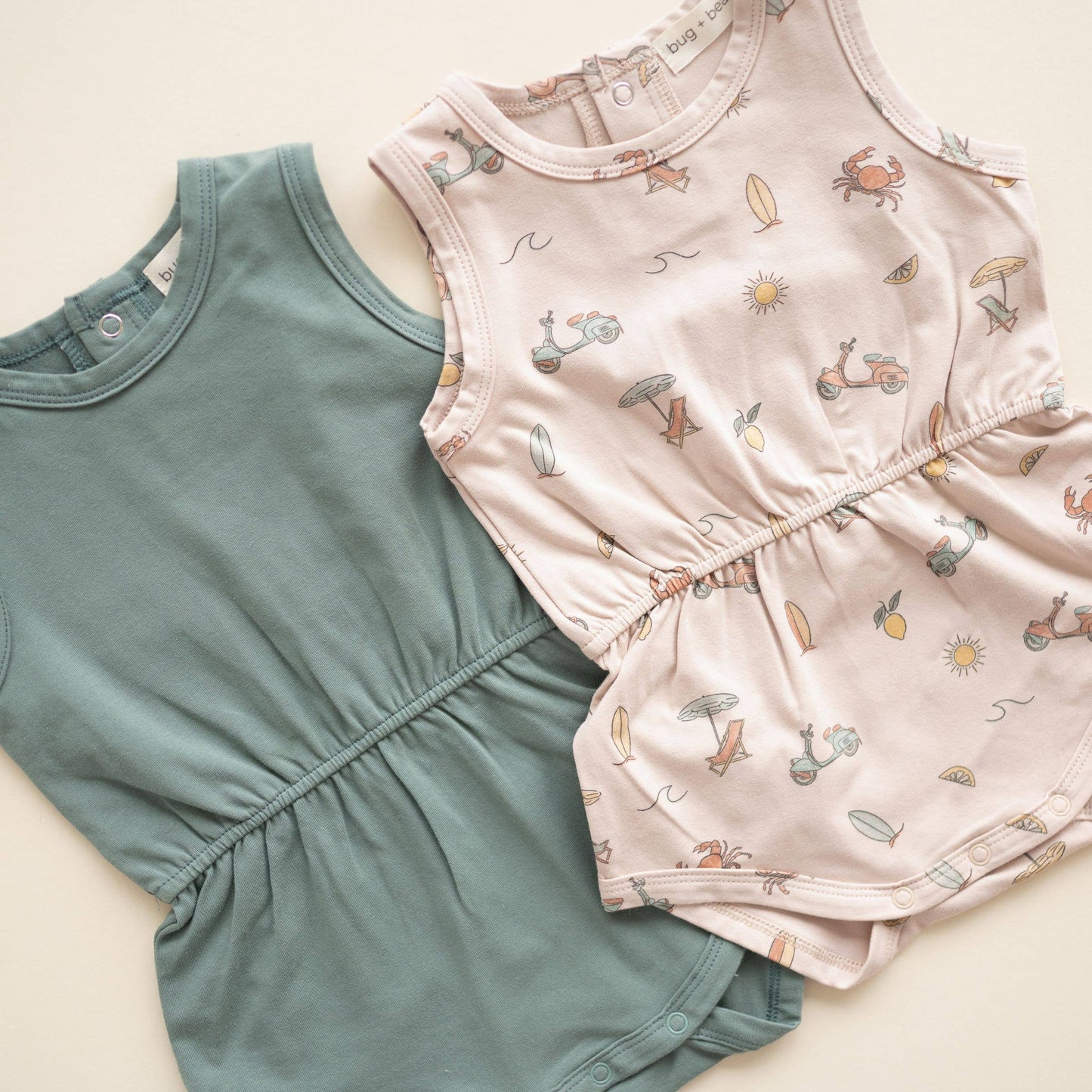 Organic Cotton Playsuit – Basil Green