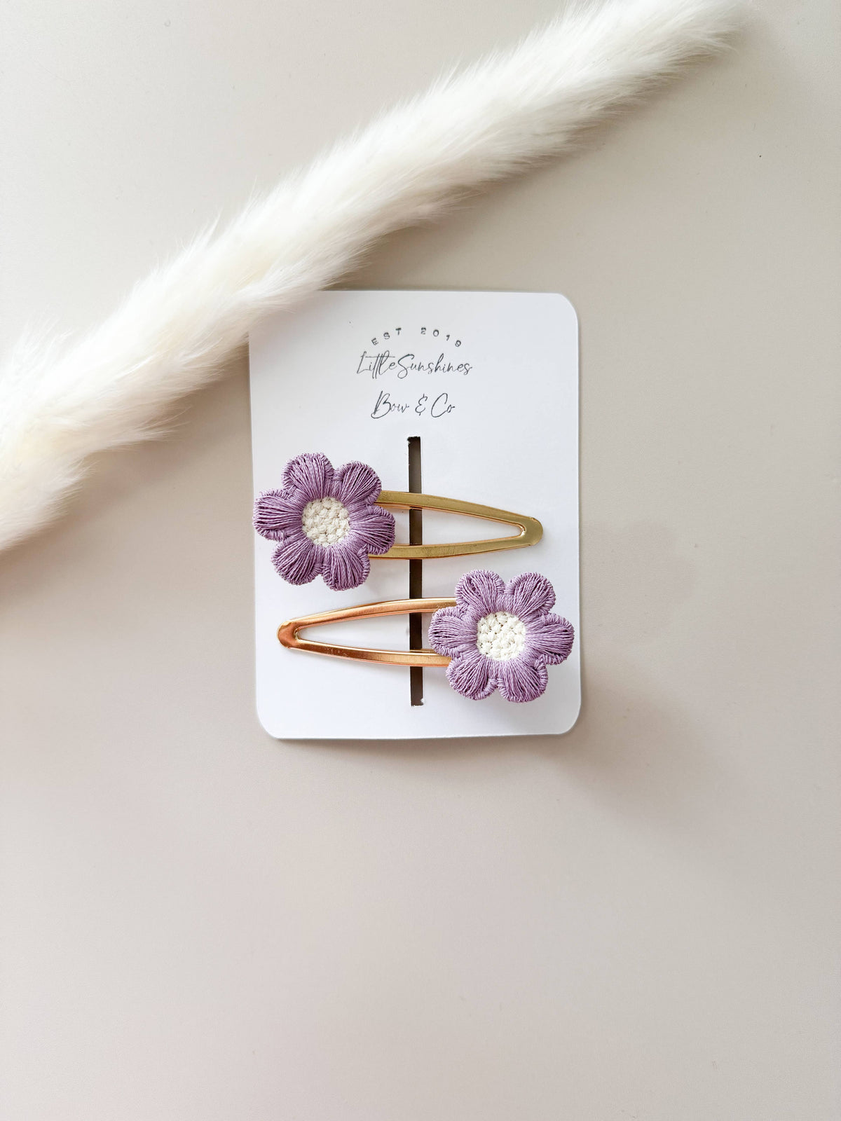 Brown Flower Hair Clips