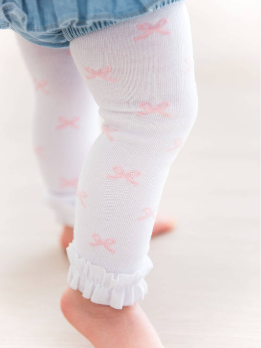 Pink Bow Ruffle Tights