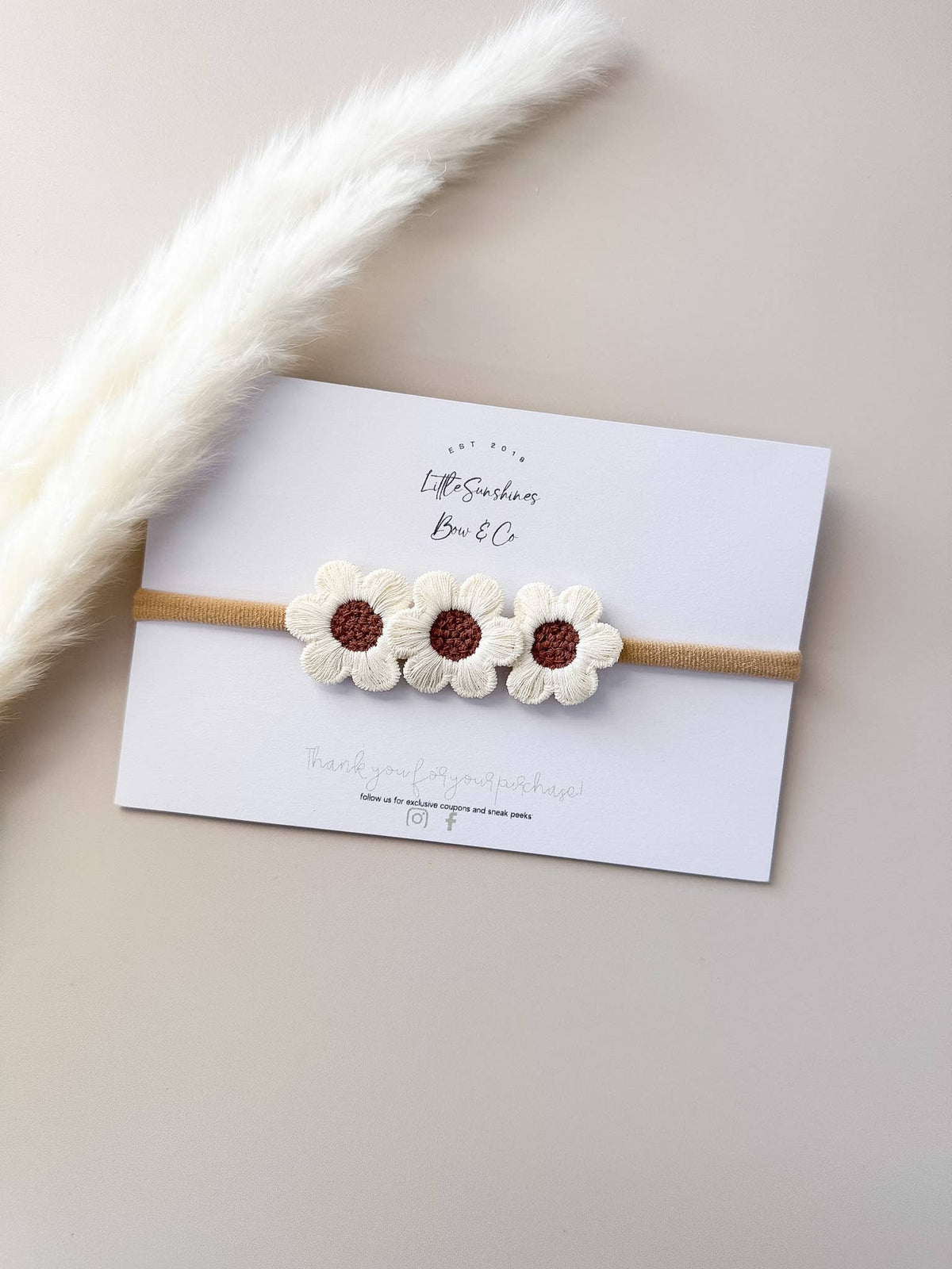 Brown Flower Hair Clips