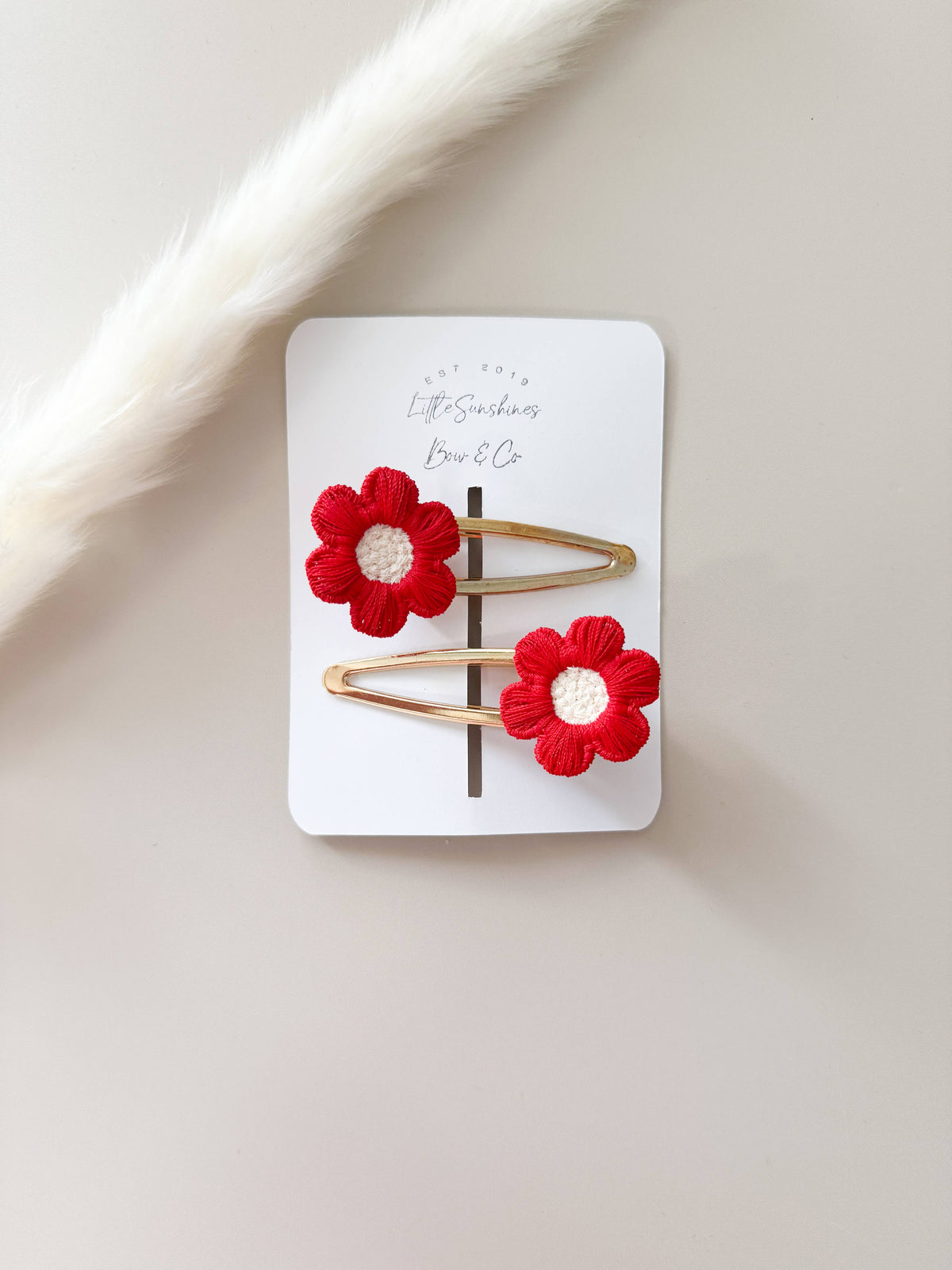 Brown Flower Hair Clips