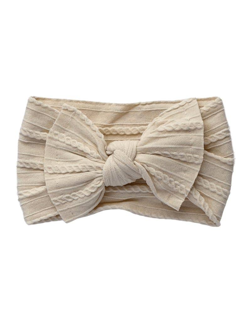 Solid Knit Nylon Headband - Vintage Ivory