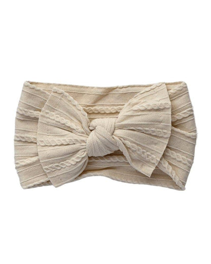Solid Knit Nylon Headband - Vintage Ivory