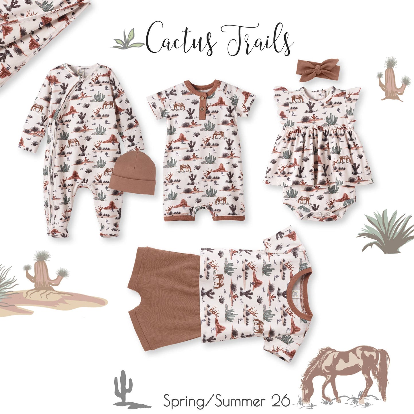 Western Cactus Bamboo Set