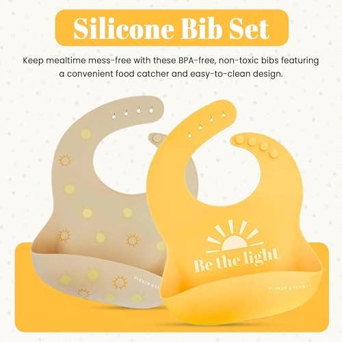Be the Light & Sun Silicone Bibs | 2 pack