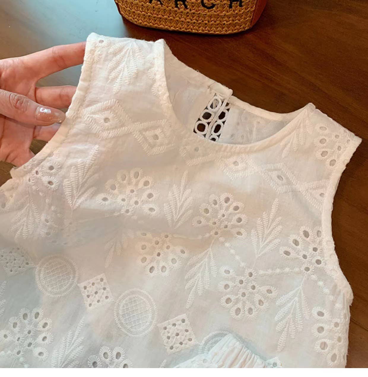 White Lace Tank Top Shorts Set
