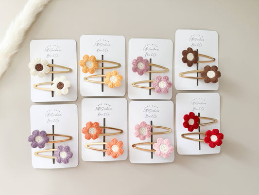 Red Flower Hair Clips